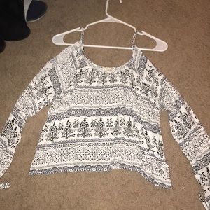 a black and white long sleeve